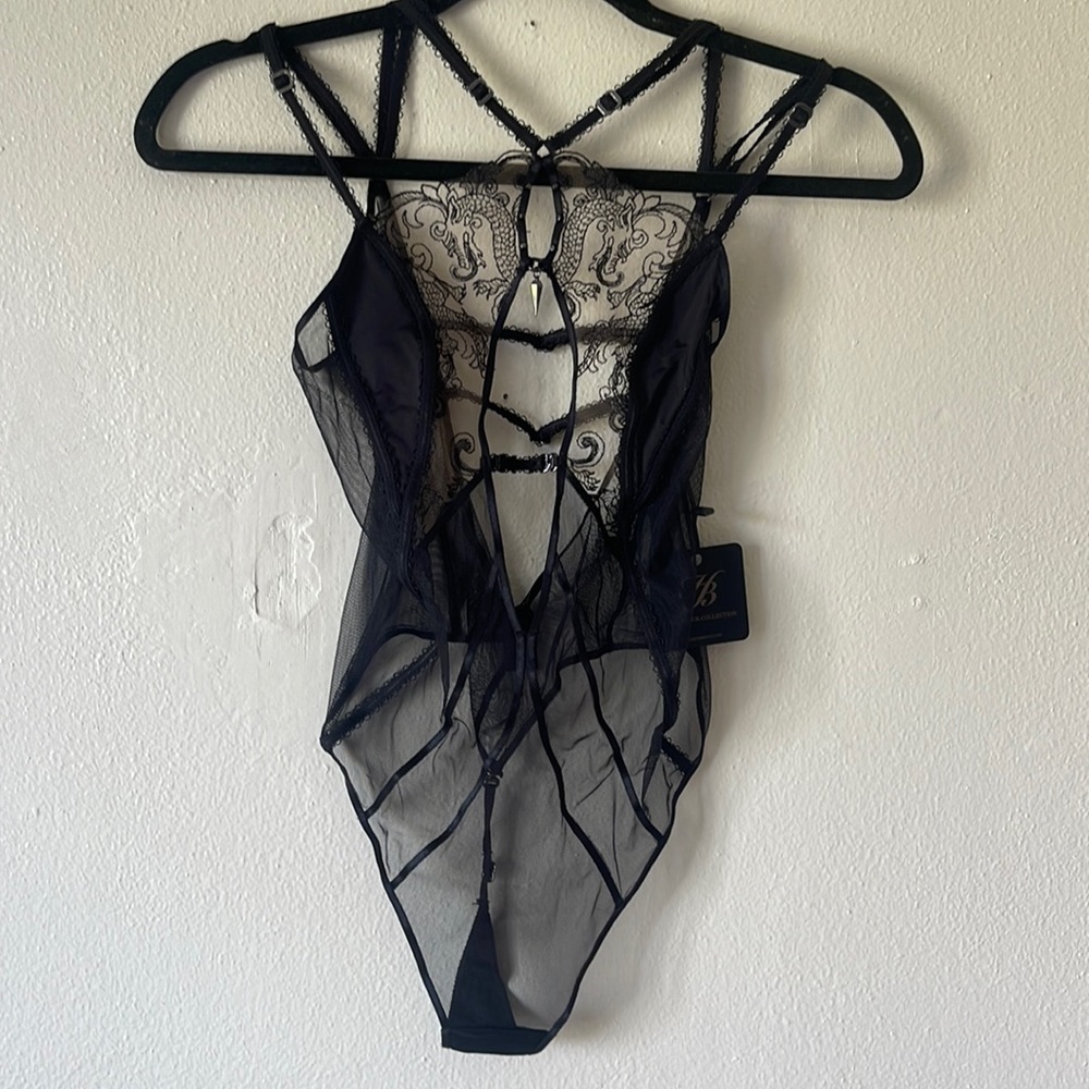 Honey Birdette Yasmina Playsuit Black size Small